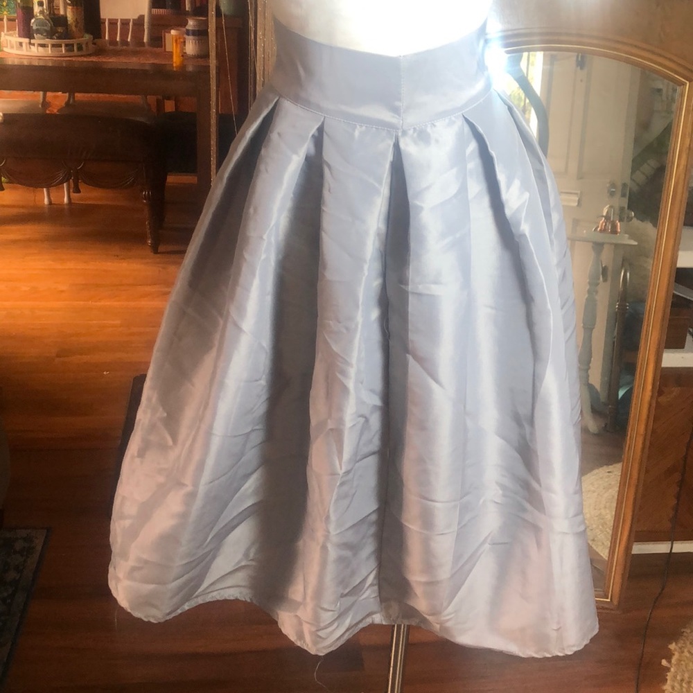 VINTAGE MIDI Gray skirt with zipper